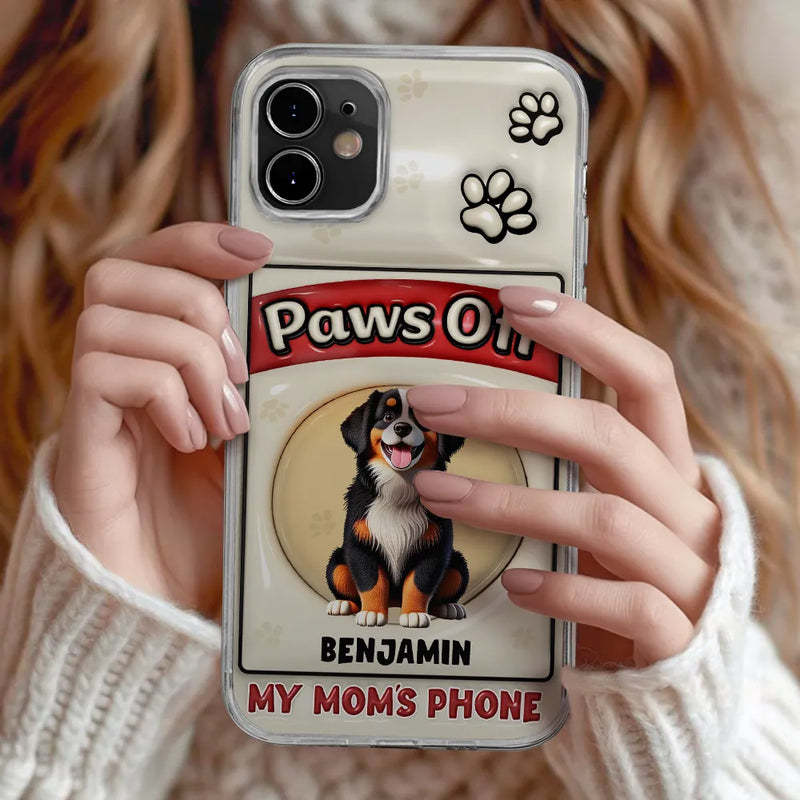 Pet Lovers,Funny - Paws Off Mom Dad Dog Cat Pet Lover - Personalized Clear Phone Case