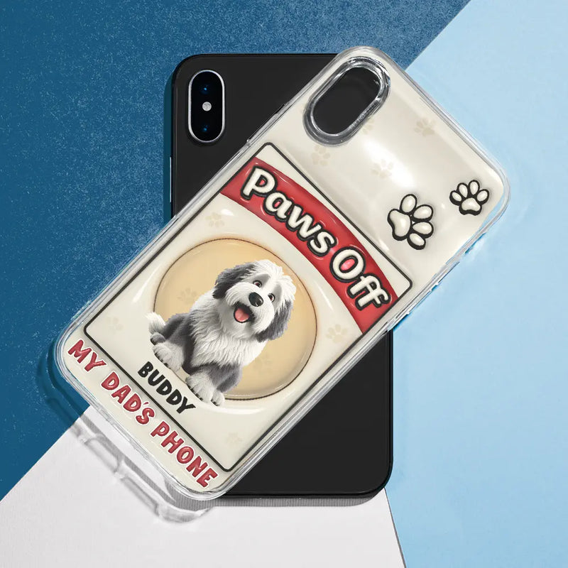 Pet Lovers,Funny - Paws Off Mom Dad Dog Cat Pet Lover - Personalized Clear Phone Case