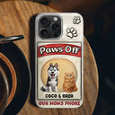 Pet Lovers,Funny - Paws Off Mom Dad Dog Cat Pet Lover - Personalized Clear Phone Case