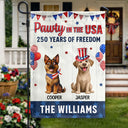 Funny,Cat Lovers,Pet Lovers,Independence Day,America 250th,Dog Lovers - Pawty In The USA Firework 250 Years Of Freedom Dog Cat - Personalized Flag