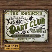 Personalized Dart Club Professionals And Amateurs Custom Classic Metal Signs