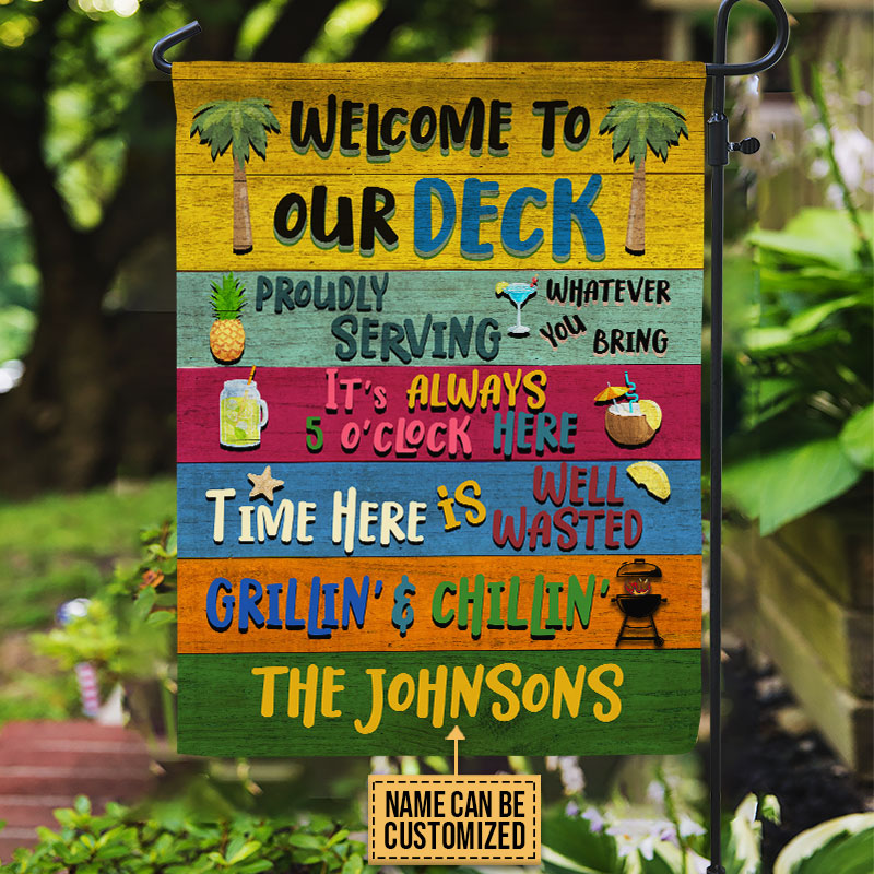 Personalized Deck Grillin And Chillin Custom Flag