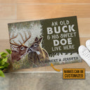 Personalized Deer Forest Old Buck Sweet Doe Customized Doormat