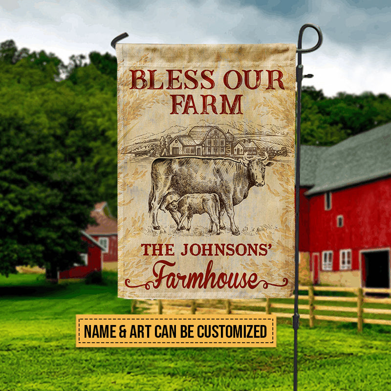 Personalized Farm Bless Our Farm Art Custom Flag