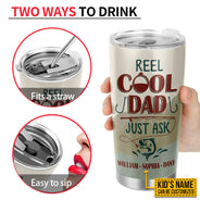 Personalized Fishing Reel Cool Dad Customized Tumbler