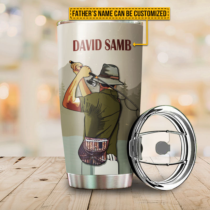 Personalized Fishing Reel Cool Dad Customized Tumbler