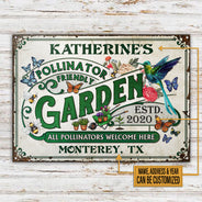 Personalized Garden Pollinator Friendly Welcome Custom Classic Metal Signs