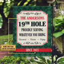 Personalized Golf 19th Hole Serving Customized Flag