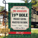 Personalized Golf 19th Hole Serving Customized Flag