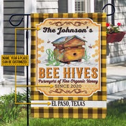 Personalized Honey Bee Bee Hives Flannel Custom Flag