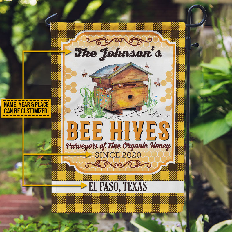 Personalized Honey Bee Bee Hives Flannel Custom Flag