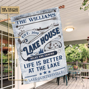 Personalized Lake House Life Is Better Custom Flag