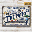 Personalized Patio Pool Good Friends Good Times Custom Classic Metal Signs