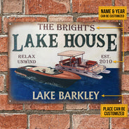 Personalized Pontoon Speedboat Lake Relax Customized Classic Metal Signs