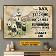 Personalized Soccer Dad And Child Thank You Custom Kids Custom Poster