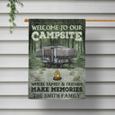 Personalized Camping Welcome To Our Campsite Custom RV Customized Flag