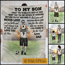 Personalized Soccer Parent And Child Never Lose Custom Fleece Blanket