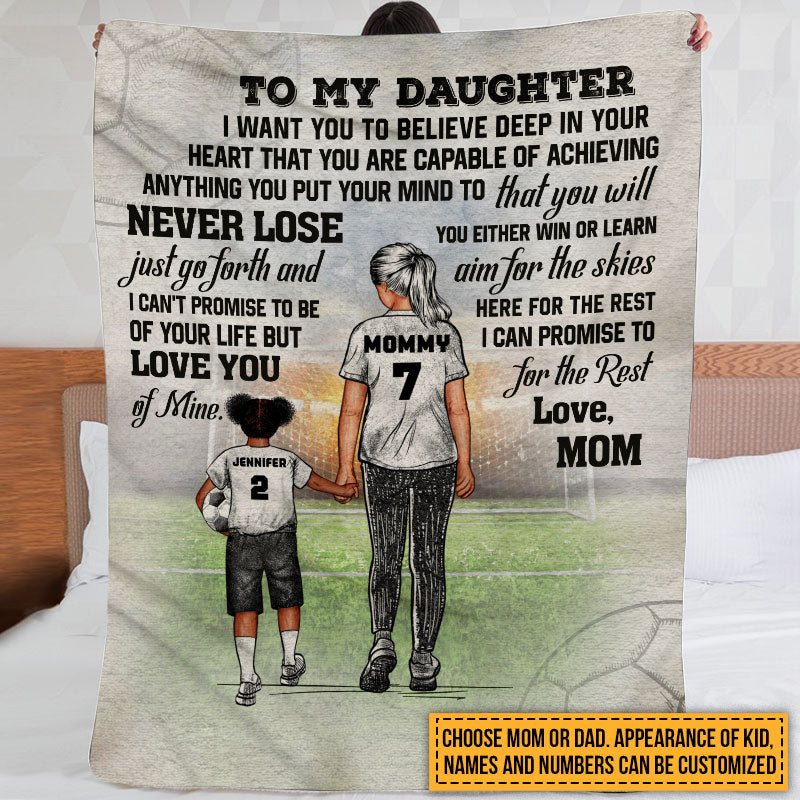 Personalized Soccer Parent And Child Never Lose Custom Fleece Blanket
