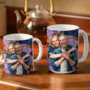 Gift For Wife,Gift For Mother,Gift For Grandma,Gift For Grandparents,Family,Non-Eng,Photo - Stained Glass - Custom Photo Stained Glass Portrait Mom Grandma Parents Family - Personalized White Edge-to-Edge Mug