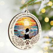 Christmas,Sad,Pet Lovers,Memorial - Pet Angel Forever Loved - Personalized 2-Layered Mix Ornament