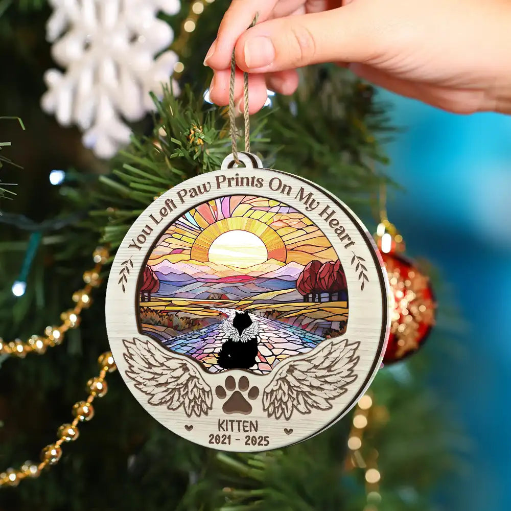 Christmas,Sad,Pet Lovers,Memorial - Pet Angel Forever Loved - Personalized 2-Layered Mix Ornament