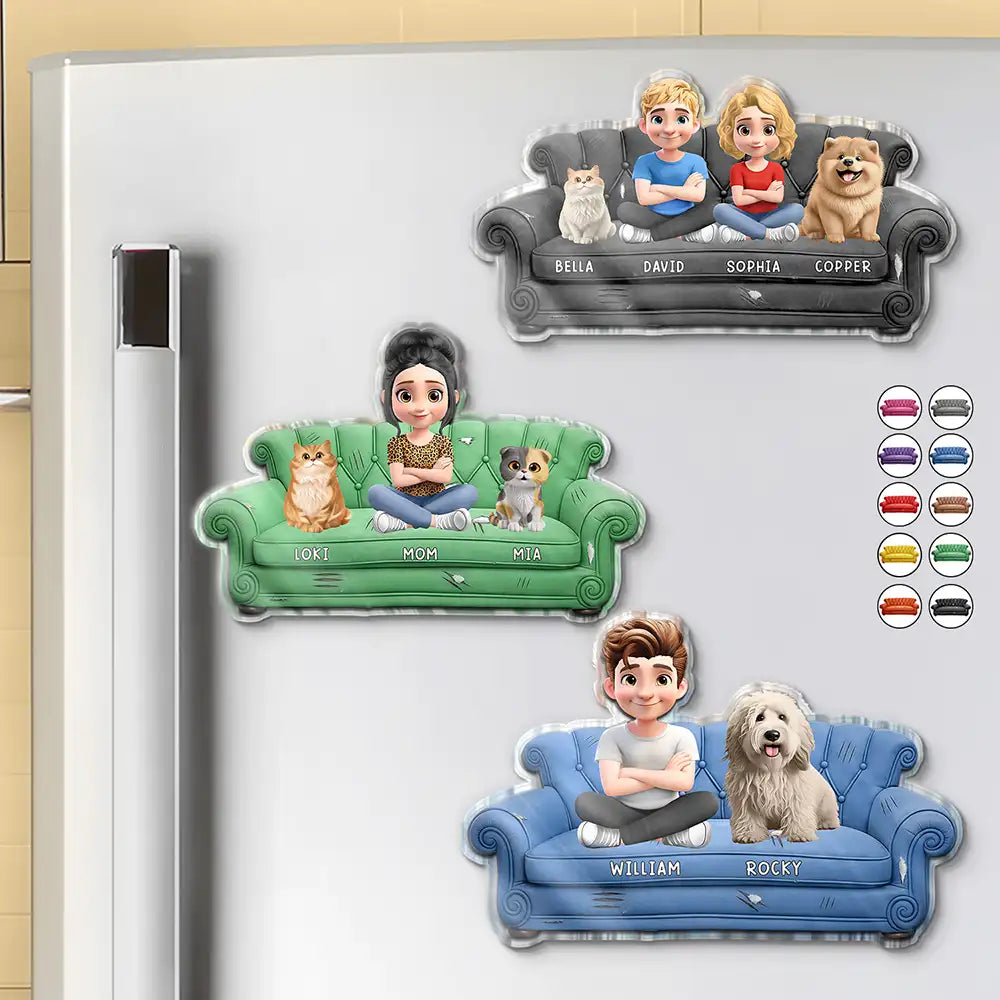 Pet Couple Pet Mom And Dad - Personalized Acrylic Fridge Magnet