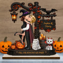 Anniversary,Halloween,Romantic,Gift For Couples,Vector - Pet Couple Till Death Do Us Part Halloween Anniversary Gift - Personalized Custom Shaped Wooden Plaque