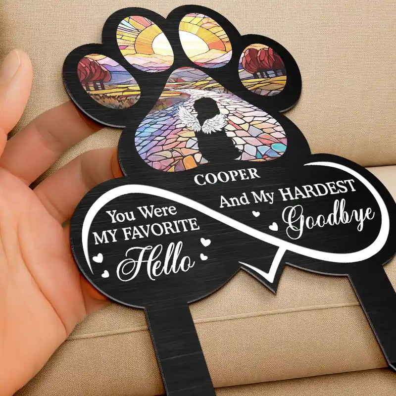 Pet Lovers,Pet Mom,Pet Dad,Memorial - Pet Forever In My Heart Always Loved - Personalized Metal Garden Stake