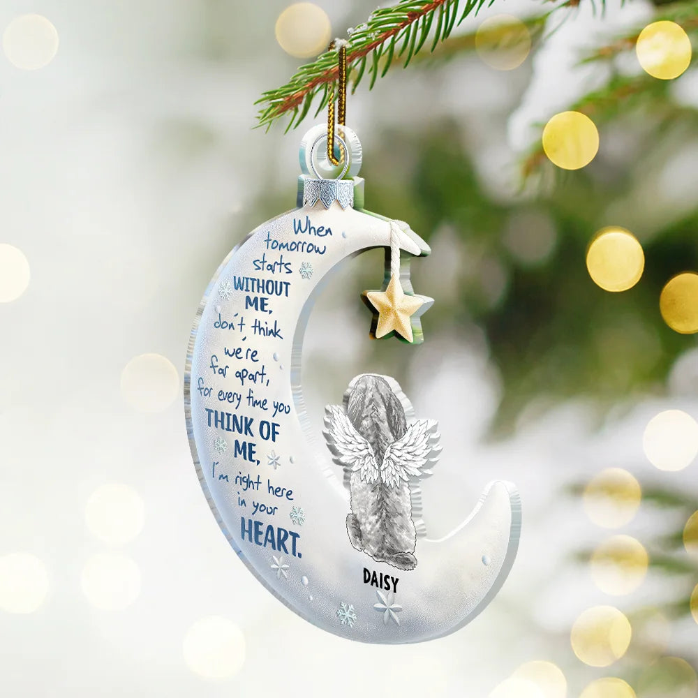 Christmas,Pet Lovers,Pet Mom,Pet Dad,Memorial - Pet Loss When Tomorrow Starts Without Me - Personalized Custom Shaped Acrylic Ornament