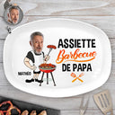 Gift For Husband,Gift For Boyfriend,Gift For Yourself,Gift For Men,Gift For Father,Dad's Hobby,Gift For Grandpa,Grandpa's Hobby,Grilling,French,Happy,Gift For Grandparents,Non-Eng,Photo,Icon,Playful - Photo Personnalisable Assiette Barbecue De Papa - Assiette Personnalisée