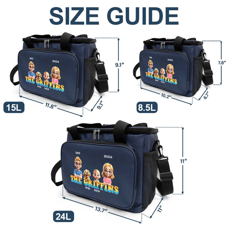 Gift For Couples, Parents, Dog Lovers, Happy - Picnic, Beach, Camping Cooling Bag For Family Trip - Personalized Lunch Bag, Cooling Tote