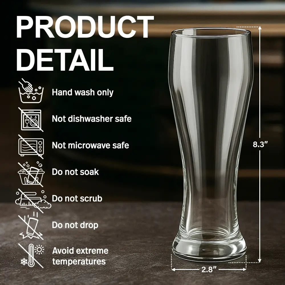 Gift For Husband,Gift For Yourself,Gift For Men,Gift For Women,Parents,Gift For Grandpa,Gift For Mother,Gift For Father,Gift For Grandma,Non-Eng,Vector,Humorous - Every Sip Tastes Like It's Not My Problem Anymore Retirement - Personalized Pilsner Glass