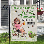 Gardening,Summer,Top Market,Gift For Yourself,Humorous,Vector - Plant Lady Lives Here - Personalized Flag