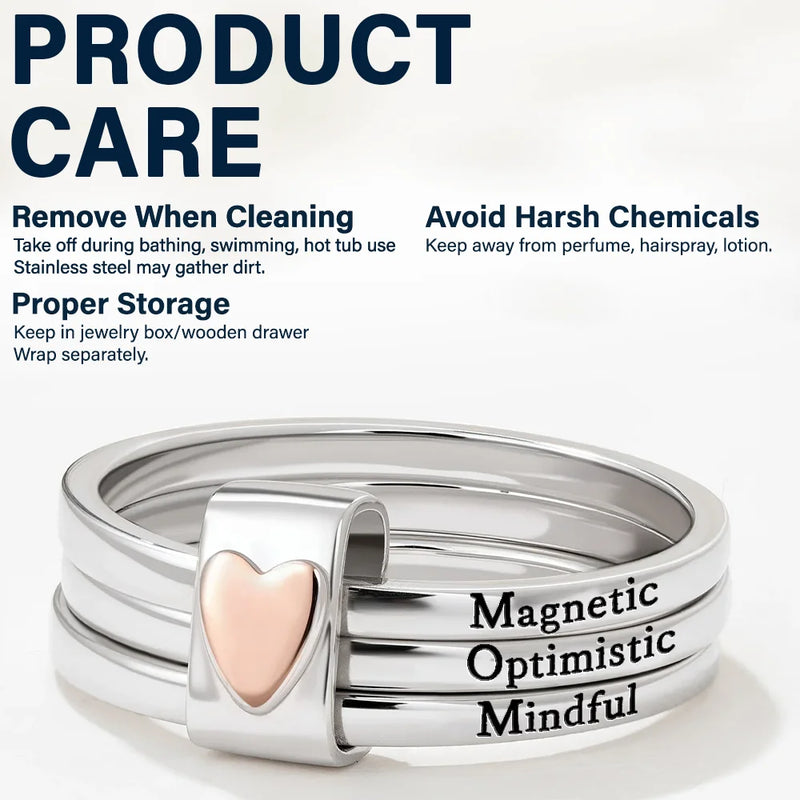 Gift For Yourself,Gift For Women,Gift For Wife,Gift For Girlfriend,Gift For Mother,Gift For Grandma,Gift For Daughter,Gift For Sisters,Gift For Bestie,Love - Positive Affirmations For Self Reminder - Personalized Heart Stacking Rings