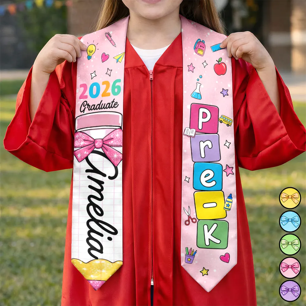Pre-K Preschool Kindergarten Graduate - Personalized Kid Graduation Stole