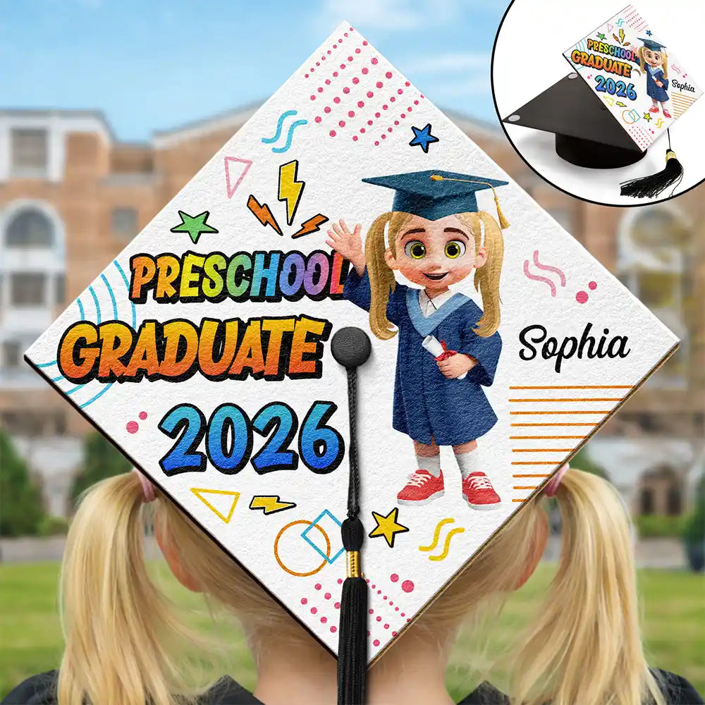 Preschool Kindergarten Graduation - Personalized Graduation Cap Topper