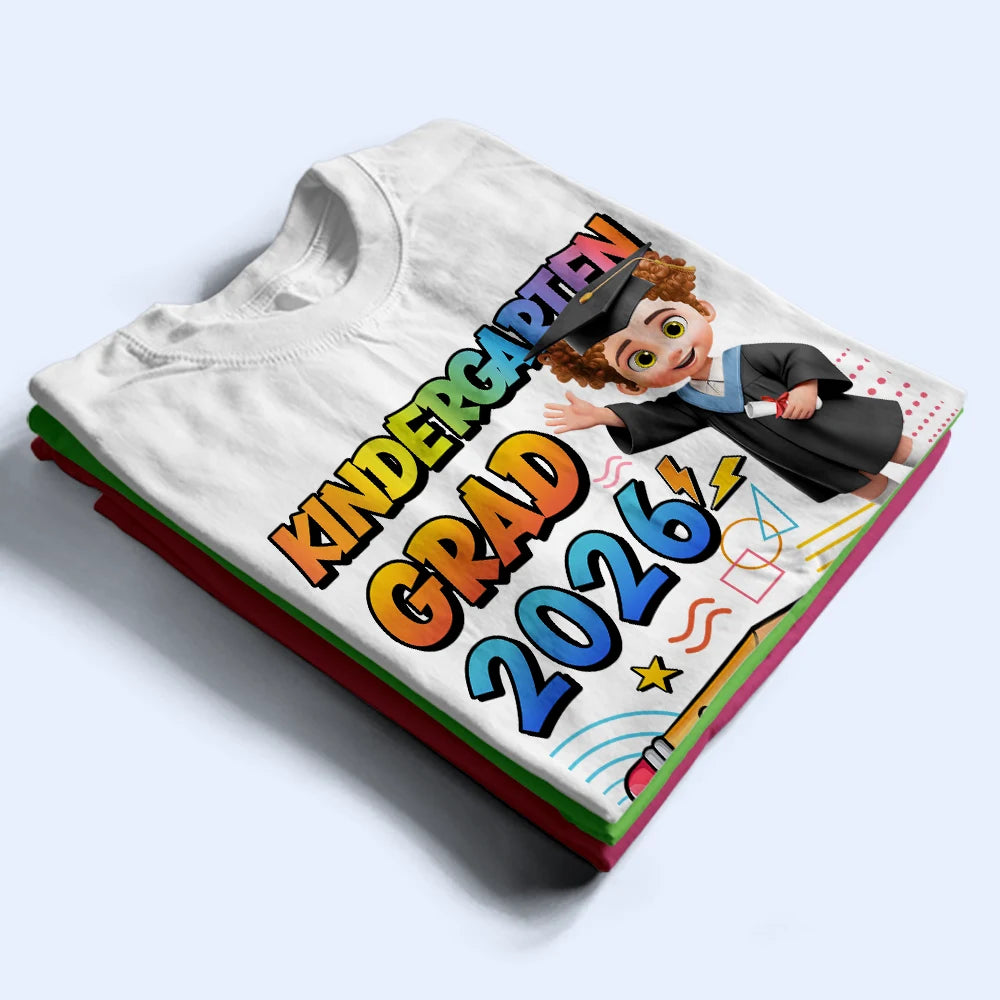 Gift For Kids,Gift For Grandkids,Grandpa - Grandkids,Grandma - Grandkids,Graduation,Happy - Preschool Kindergarten Graduation - Personalized T Shirt