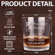 Gift For Couples,Gift For Husband,Gift For Boyfriend,Gift For Men,Funny - Prescription Whiskey Glass - Personalized Engraved Whiskey Glass