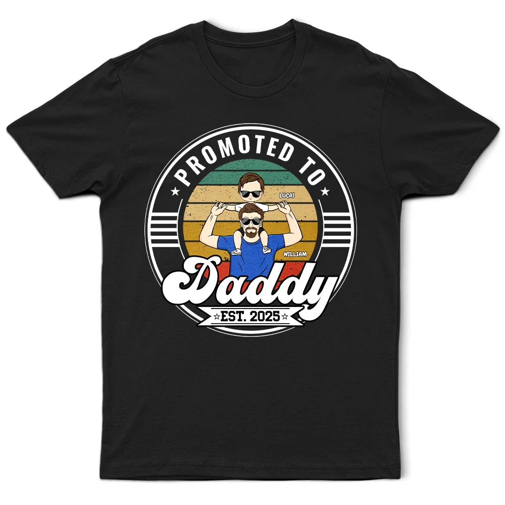 Promoted To Daddy - Personalized T Shirt