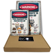 Pet Lovers,Pet Mom,Pet Dad,Cat Lovers,Cat Mom,Cat Dad,Happy - Property Is Protected By Funny Cat - Personalized Classic Metal Signs