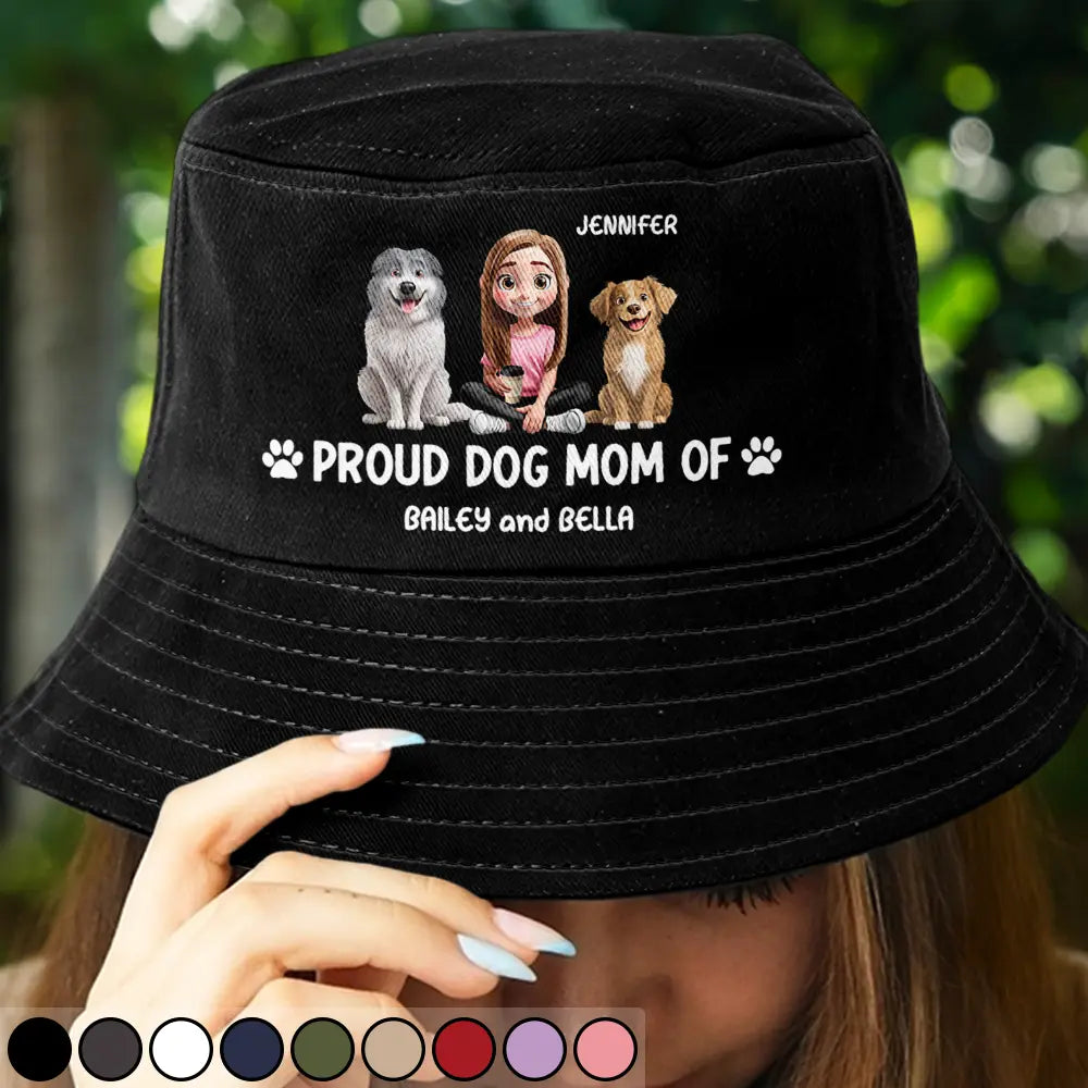 Dog Lovers, Dog Mom, Dog Dad, Pet Dad, Pet Mom, Pet Lovers, Love - Proud Dog Mom Dog Dad - Personalized Bucket Hat