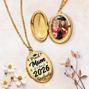 Happy,Graduation,Gift For Women,Gift For Men,Gift For Aunt,Gift For Uncle,Gift For Mother,Gift For Grandpa,Gift For Father,Gift For Grandma,Gift For Sibling,Gift For Sisters,Gift For Brothers - Custom Photo Proud Mom Dad Grandma Of Graduate - Personalized Locket Necklace