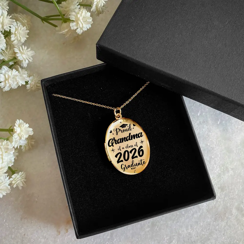 Happy,Graduation,Gift For Women,Gift For Men,Gift For Aunt,Gift For Uncle,Gift For Mother,Gift For Grandpa,Gift For Father,Gift For Grandma,Gift For Sibling,Gift For Sisters,Gift For Brothers - Custom Photo Proud Mom Dad Grandma Of Graduate - Personalized Locket Necklace
