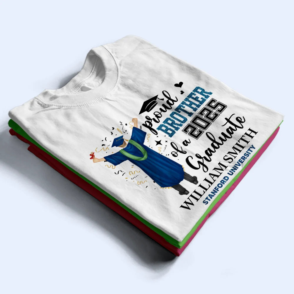 Graduation,Gift For Mother,Gift For Father - Proud Mom Dad Of A Class Graduate University College - Personalized T Shirt