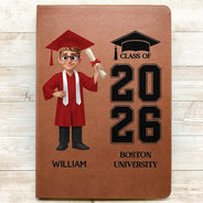 Happy,Family,Gift For Yourself,Gift For Daughter,Gift For Son,Gift For Sisters,Gift For Brothers,Gift For Bestie,Gift For Sibling,Graduation - Proud Senior Graduate - Personalized Leather Journal
