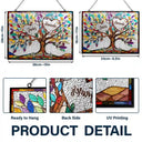 Family,Gift For Mother,Gift For Father,Gift For Grandma,Gift For Grandpa,Grandma - Grandkids,Grandpa - Grandkids,Non-Eng,Icon,Grateful - Family Unbreakable Bond Tree Of Life - Personalized Horizontal Stained Glass Suncatcher