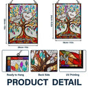 Family,Gift For Mother,Gift For Father,Gift For Grandma,Gift For Grandpa,Grandma - Grandkids,Grandpa - Grandkids,Icon,Grateful - Family Unbreakable Bond Tree Of Life - Personalized Vertical Stained Glass Suncatcher