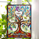 Family,Gift For Mother,Gift For Father,Gift For Grandma,Gift For Grandpa,Grandma - Grandkids,Grandpa - Grandkids,Icon,Grateful - Family Unbreakable Bond Tree Of Life - Personalized Vertical Stained Glass Suncatcher