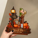 Indoor Decor, Romantic, Gift For Couples, Vector - Autumn Flannel Standing Couple You And Me We Got This - Personalized Custom Shaped Wooden Plaque