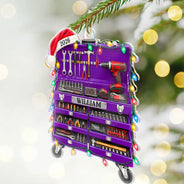 Christmas,Custom Text,Garage,Gift For Men,Gift For Yourself,Gifts For Him,Happy,Semi-Outdoor,Top Market - Christmas Gift For Mechanic Husband Dad - Personalized Tool Box Acrylic Ornament